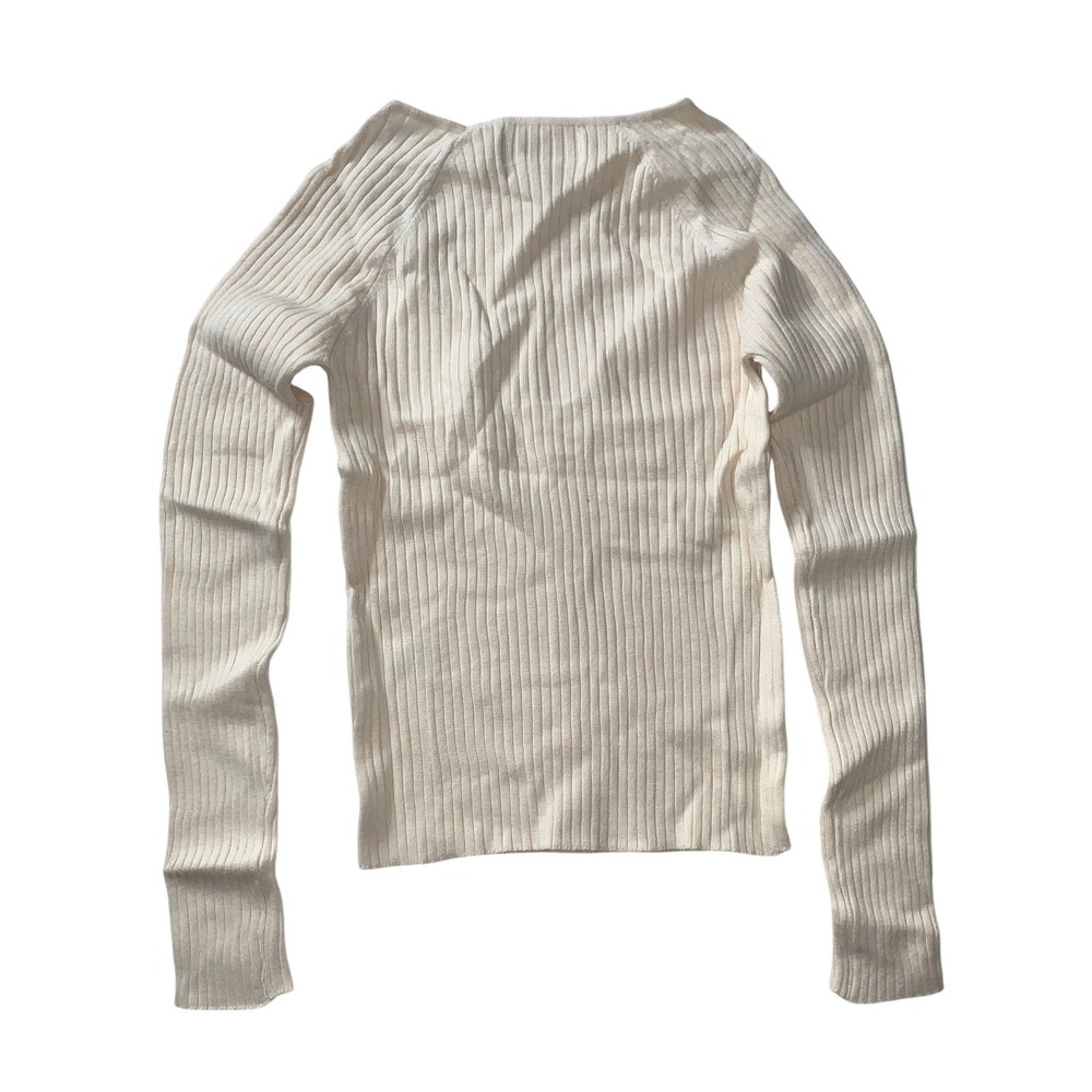 NEW L*Space Camryn Ribbed Fitted Long Sleeve Tapioca (Cream) Sweater Size Small - Picture 7 of 16